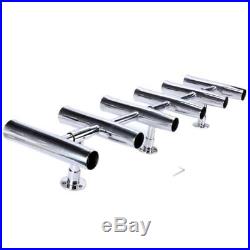 6 Tube New Adjustable Stainless Rocket Launcher Rod Holders -Rotated 360 Degree