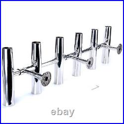 6 Tube Stainless Steel Rocket Launcher Fishing Rod Holder Can Be Rotated 360 Deg