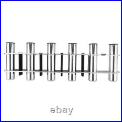 6 Tube Tackle Rack Fishing Rod Holder, Aluminum Fishing Pole Holder, Wall or