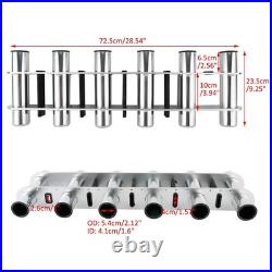6 Tube Tackle Rack Fishing Rod Holder, Aluminum Fishing Pole Holder, Wall or