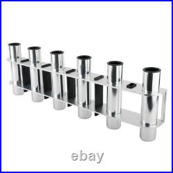 6 Tube Tackle Rack Fishing Rod Holder, Aluminum Fishing Pole Holder, Wall or