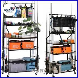 6829 Metal Fishing Rod Rack for 12 Rods, Fishing Pole Holders for Garage Use