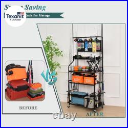 6829 Metal Fishing Rod Rack for 12 Rods, Fishing Pole Holders for Garage Use