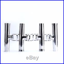 6X Stainless Tournament Clamp on Fishing Rod Holder for Rails1-1/4 to 2 CGA