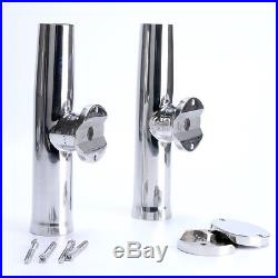 6X Stainless Tournament Clamp on Fishing Rod Holder for Rails1-1/4 to 2 CGA