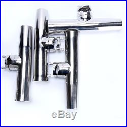 6X Stainless Tournament Style Clamp on Fishing Rod Holder for Rails 7/8 to 1