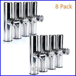 8 PCS Stainless Steel Clamp On Fishing Rod Holder for Rail 7/8 to 1 Rail Mount