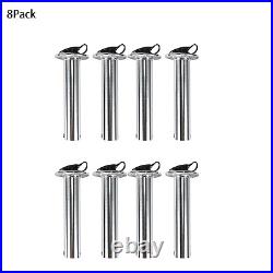 8-Pack 90 Degree Stainless Flush Mount Fishing Boat Rod Holders with Cap Cover