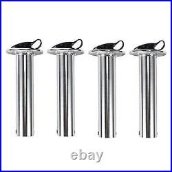 8-Pack Flush Mount Fishing Boat Rod Holders Stainless with Cap Cover- 90 Degree