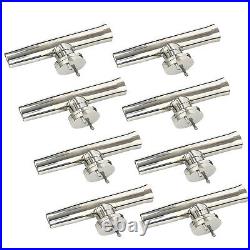 8 Pack Stainless Clamp on Boat Marine Fishing Rod Holder for Rails 1-1/4 to 2