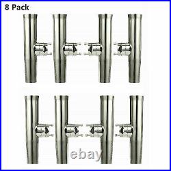 8 Pack Stainless Clamp on Fishing Rod Holder for 1 to 1-1/4 Rail Mount US SHIP