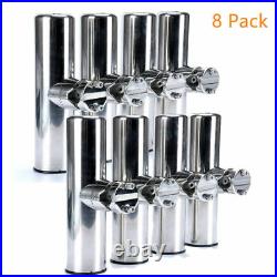 8 Pack Stainless Clamp on Fishing Rod Holder for Rail 1 to 1-1/4 Boat Marine