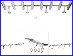8 Tube Adjustable 304 Stainless Steel Rocket Launcher Boat Fishing Rod Holder