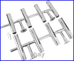 8 Tube Fishing Rod Holders Stainless Steel Adjustable for Marine Boat Yacht