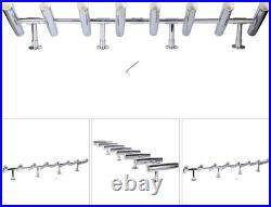 8 Tube Fishing Rod Holders Stainless Steel Adjustable for Marine Boat Yacht