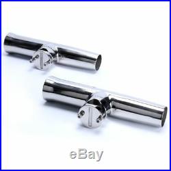 8 pcs STAINLESS STEEL CLAMP ON FISHING ROD HOLDER FOR RAIL 1 to 1-1/4 AM EFP
