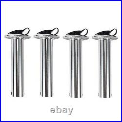8PCS Stainless 90 Degree Flush Mount Fishing Boat Rod Holders with Cap Cover
