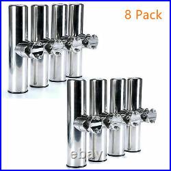 8PCS Stainless Steel Clamp On Fishing Rod Holder Pole Holder for Rail 7/8 to 1