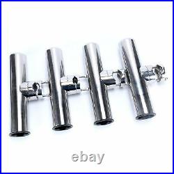 8PCS Stainless Steel Clamp On Fishing Rod Holder Pole Holder for Rail 7/8 to 1