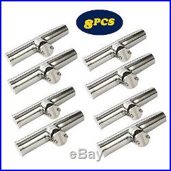 8PCS Stainless Tournament Clamp on Fishing Rod Holder for Rails 7/8 to 1 SU