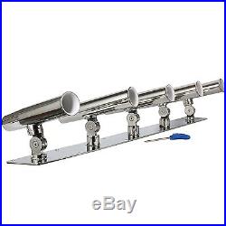 AM Heavy Duty 316 Stainless Steel 5 Fishing Rod Holders Angle Adjustable -BM