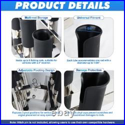 Adjustable 10-Rod / 6-Rod Fishing Rod Holder for Truck / SUVs, 2 Hitch Receiver