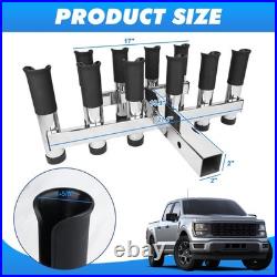 Adjustable 10-Rod / 6-Rod Fishing Rod Holder for Truck / SUVs, 2 Hitch Receiver
