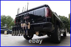 Adjustable 10-Rod / 6-Rod Fishing Rod Holder for Truck / SUVs, 2 Hitch Receiver
