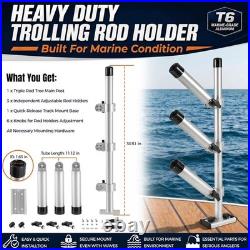 Adjustable 3-Rod Fishing Rod Tree Rod Holder for Crappie, Bass, Panfish Trolling