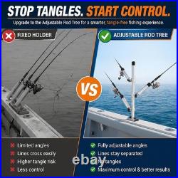 Adjustable 3-Rod Fishing Rod Tree Rod Holder for Crappie, Bass, Panfish Trolling