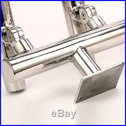 Adjustable 5 Tube 2 leg Rod Holder rack, Stainless 304, Wall/Top Mounted, mirror-AN
