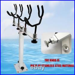 Adjustable Aluminum Fishing Rod Holder 4 Rod Boat Mount Heavy Duty Rustproof