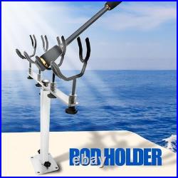 Adjustable Aluminum Fishing Rod Holder 4 Rod Boat Mount Heavy Duty Rustproof