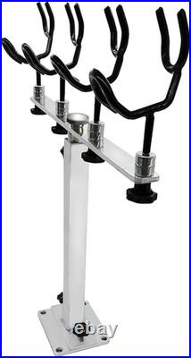 Adjustable Aluminum Fishing Rod Holder 4 Rod Boat Mount Heavy Duty Rustproof