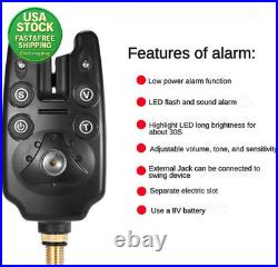 Adjustable Retractable Carp Fishing Rod Holder with 3 Bite Alarms and Bait
