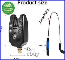 Adjustable Retractable Carp Fishing Rod Holder with 3 Bite Alarms and Bait