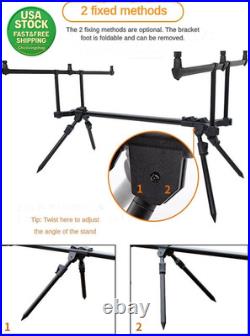 Adjustable Retractable Carp Fishing Rod Holder with 3 Bite Alarms and Bait