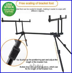 Adjustable Retractable Carp Fishing Rod Holder with 3 Bite Alarms and Bait