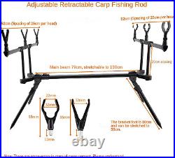 Adjustable Retractable Carp Fishing Rod Stand Holder