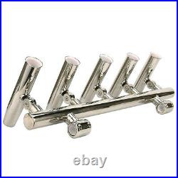 Adjustable Stainless Rocket Launcher 5 Tube Rod Holder for Rails 1 to 1-1/4