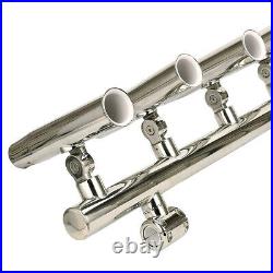 Adjustable Stainless Rocket Launcher 5 Tube Rod Holder for Rails 1 to 1-1/4