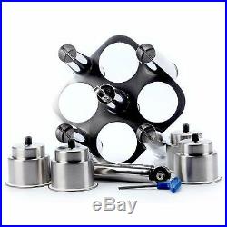 Ajustable Stainless Collector Cluster 5 Fishing Rod Holders with 4 Cup Holders