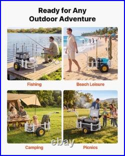 All-Terrain Fishing Cart with 200 lbs Load Capacity & 7 Fishing Rod Holders