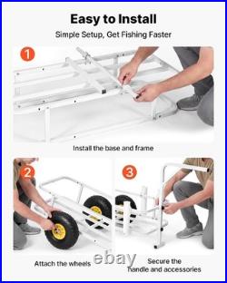 All-Terrain Fishing Cart with 200 lbs Load Capacity & 7 Fishing Rod Holders