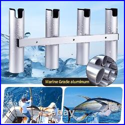 Aluminium 4 Tube Fishing Rod Holder for Marine Boat Light-Weight & Heavy Duty