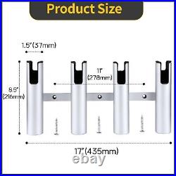 Aluminium 4 Tube Fishing Rod Holder for Marine Boat Light-Weight & Heavy Duty