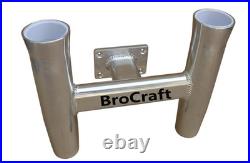 Aluminum 2 Rod Holder/Transom Mounted/Wall Mount Rod Holder -90 Degree