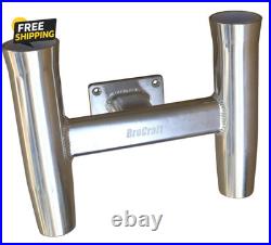 Aluminum 2 Rod Holder / Transom Mounted / Wall Mount Rod Holder -90 Degree