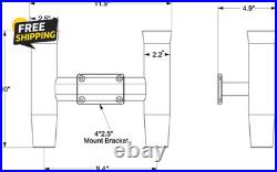 Aluminum 2 Rod Holder / Transom Mounted / Wall Mount Rod Holder -90 Degree