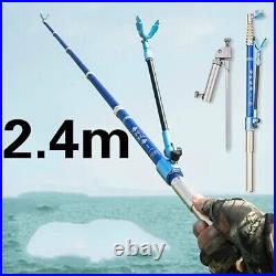 Aluminum Carbon Fishing Rod Pole Holder Bracket Stand Rack Bait Adjustable Light